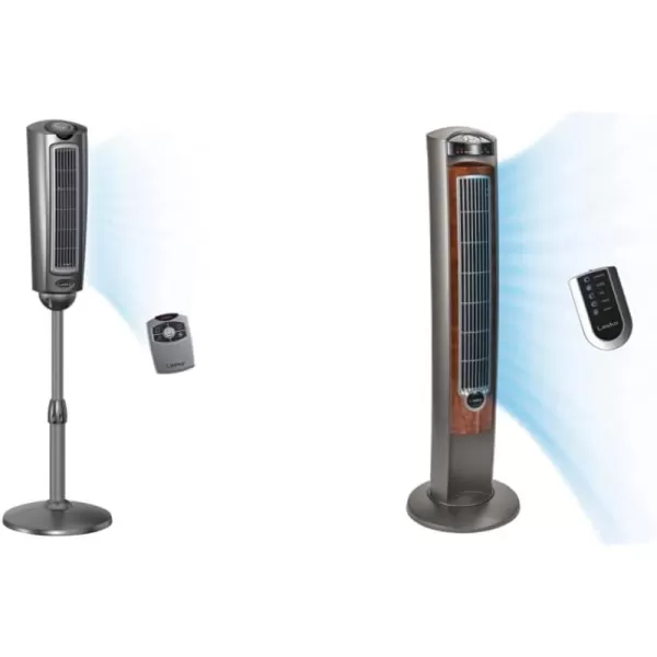 Lasko Oscillating Pedestal Fan, Adjustable Height, 3 Quiet Speeds, Timer, Remote Control for Bedroom, Living Room, Home Office and College Dorm Room, 52", Silver and Gray, 2535