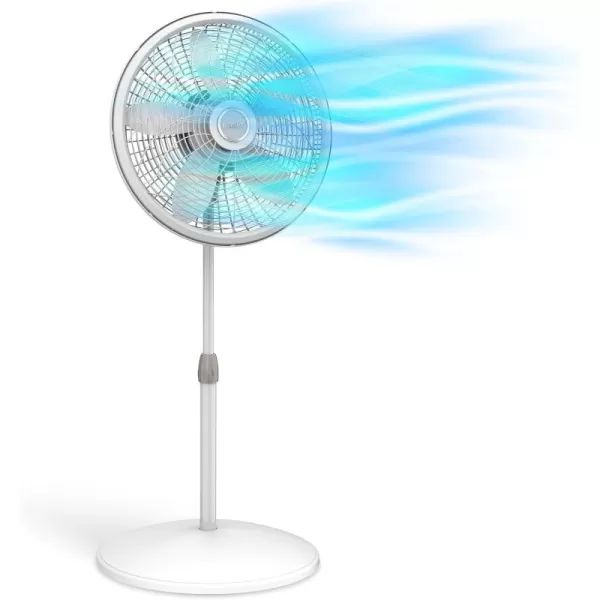 Lasko Oscillating Pedestal Fan, Adjustable Height, 3 Speeds, for Bedroom, Living Room, Home Office and College Dorm Room, 18", Black, 1827