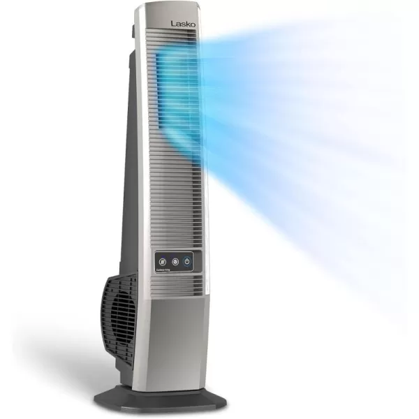 Lasko Outdoor Living Oscillating Tower Fan, for Decks, Patios and Porches, 10 Foot Power Cord, 4 Refreshing Speeds, 42", Grey, YF202
