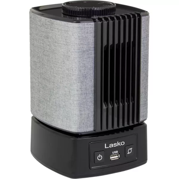 Lasko SB100 SlumberBreeze 2-in-1 Small Table Fan and White Noise Machine for Better Sleep in the Bedroom and Focus in the Home Office, Black