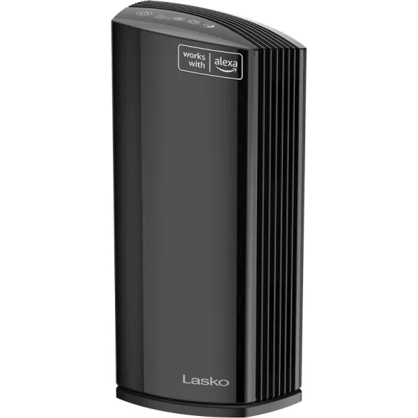 Lasko Smart Air Purifier with True HEPA Filter, Works with Alexa –Removes 99.97% of Smoke, Odors, Pet Dander, Virus Sized Particles, Pollen, Dust and Mold, LP450S, Black– A Certified for Humans Device