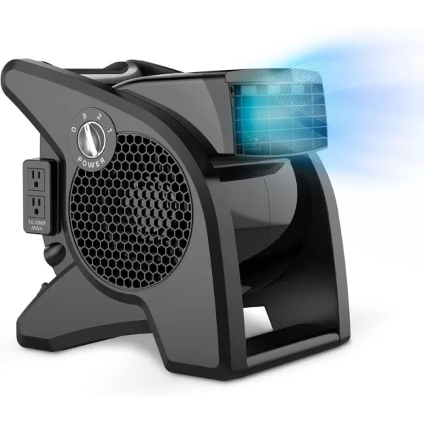 Lasko U15617 High Velocity Pro-Performance Pivoting Utility Fan for Cooling, Ventilating, Exhausting and Drying at Home, Job Site and Work Shop, 14.5, Black, Grey