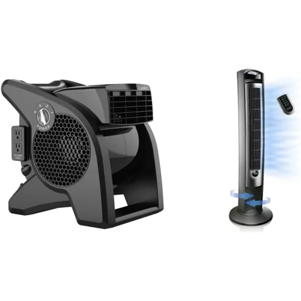Lasko U15617 High Velocity Pro-Performance Pivoting Utility Fan for Cooling, Ventilating, Exhausting and Drying at Home, Job Site and Work Shop, 14.5, Black, Grey