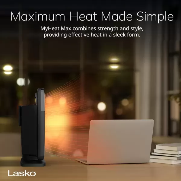 imageLasko MyHeat Max Personal Ceramic Space Heater Tip Over Switch Overheat Protection 2 Heat Settings Adjustable Thermostat Timer for Indoor Use Home Office 9 Inches 1500W Black CD09101