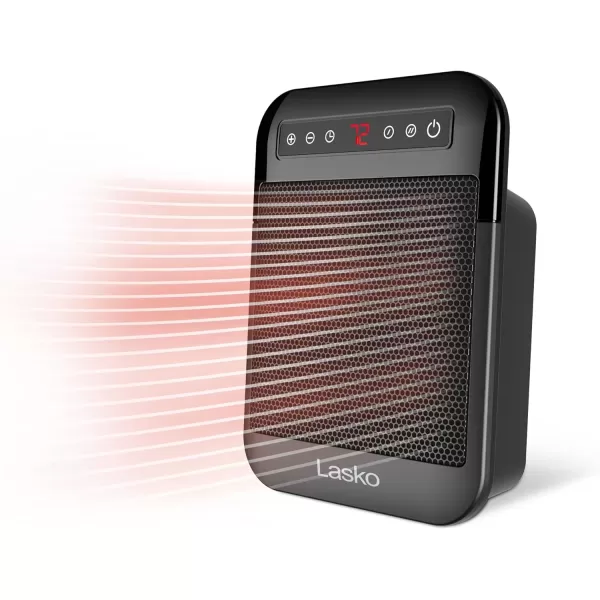 imageLasko MyHeat Max Personal Ceramic Space Heater Tip Over Switch Overheat Protection 2 Heat Settings Adjustable Thermostat Timer for Indoor Use Home Office 9 Inches 1500W Black CD09101