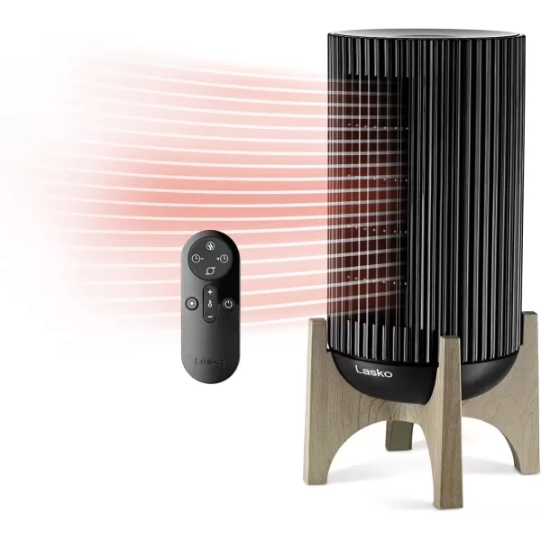imageLasko Artisan Series Oscillating Ceramic Space Heater for Home Living Room Bedroom Thermostat Timer 2 Heat Settings Remote Control Electric Heaters for Indoor Use 155 Black 1500W CX16550