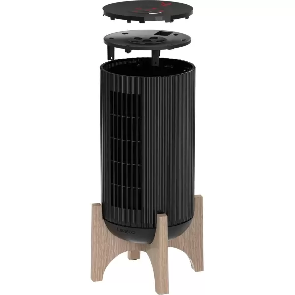 imageLasko Artisan Series Oscillating Ceramic Space Heater for Home Living Room Bedroom Thermostat Timer 2 Heat Settings Remote Control Electric Heaters for Indoor Use 155 Black 1500W CX16550