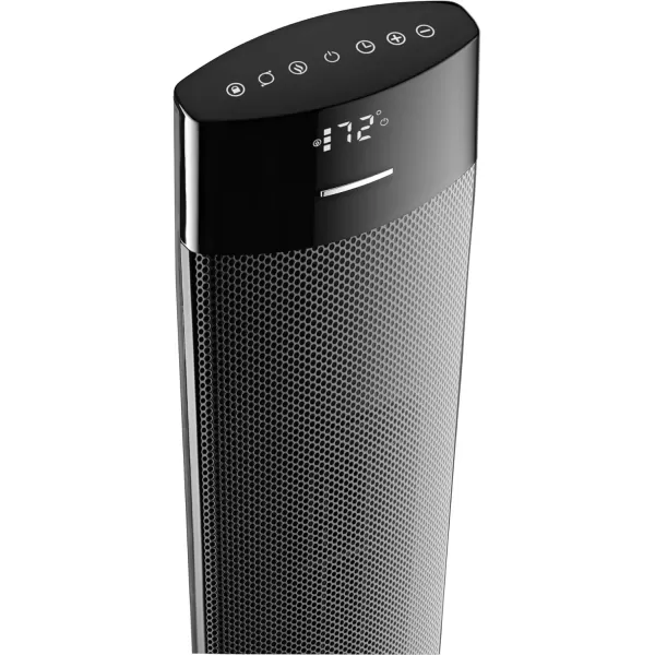 imageLasko Ellipse Ceramic Tower Heater for Home with TipOver Switch Digital Display Thermostat Wide Oscillation Remote Timer For Bedroom Office Living Room Den 24 Inches 1500W Black CT24950