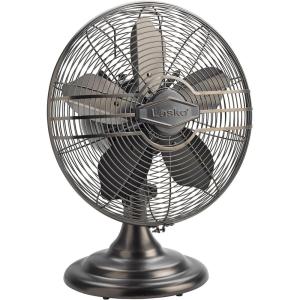 imageLasko Oscillating Table Top Fan Portable 3 Quiet Speeds for Bedroom Kitchen and Office 17quot Bronze R12210Electric Fan