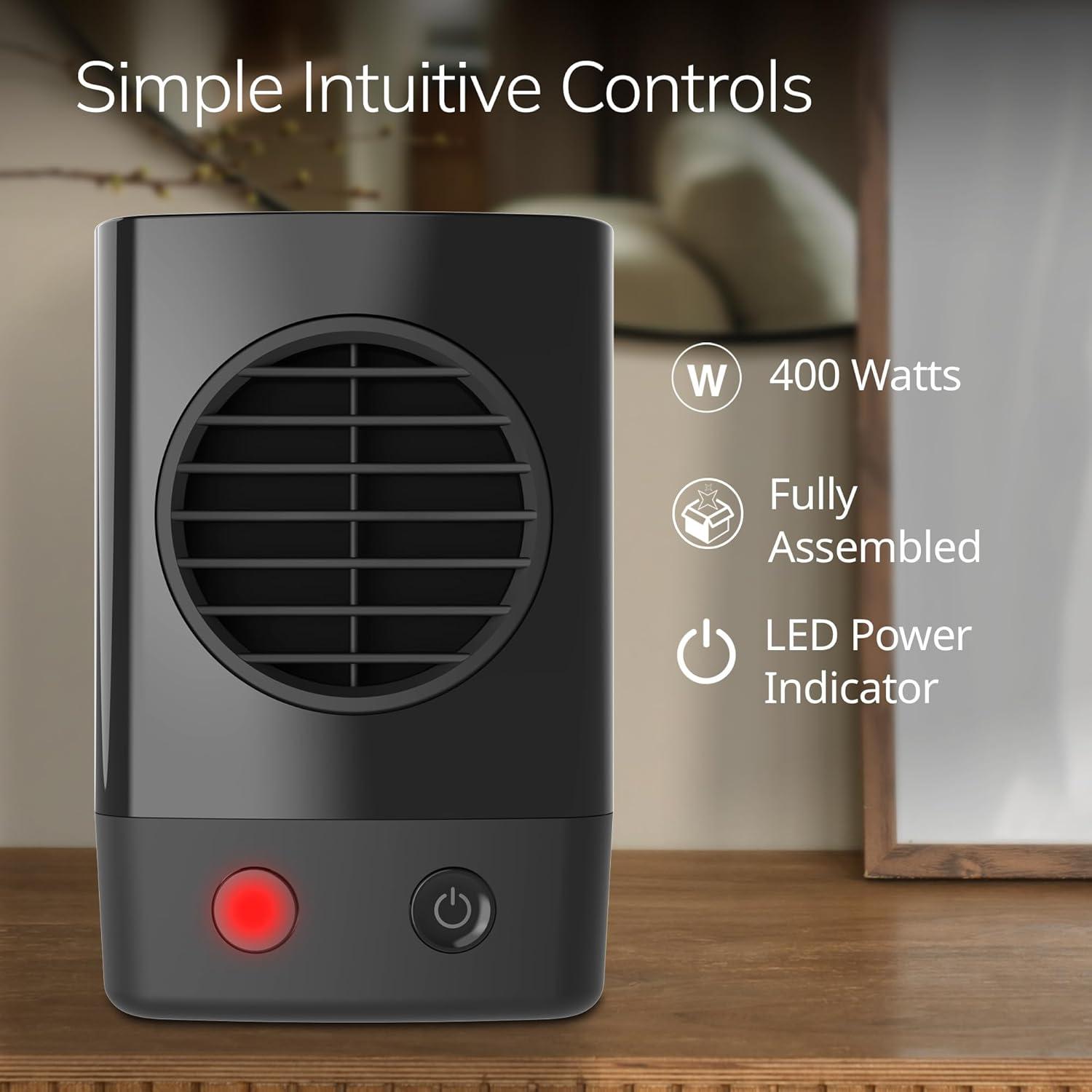 imageLasko MyHeat Mini Personal Ceramic Space Heater for Home Energy Efficient Overheat Protection for Bedrooms Offices 62 Inches 400W Black 200