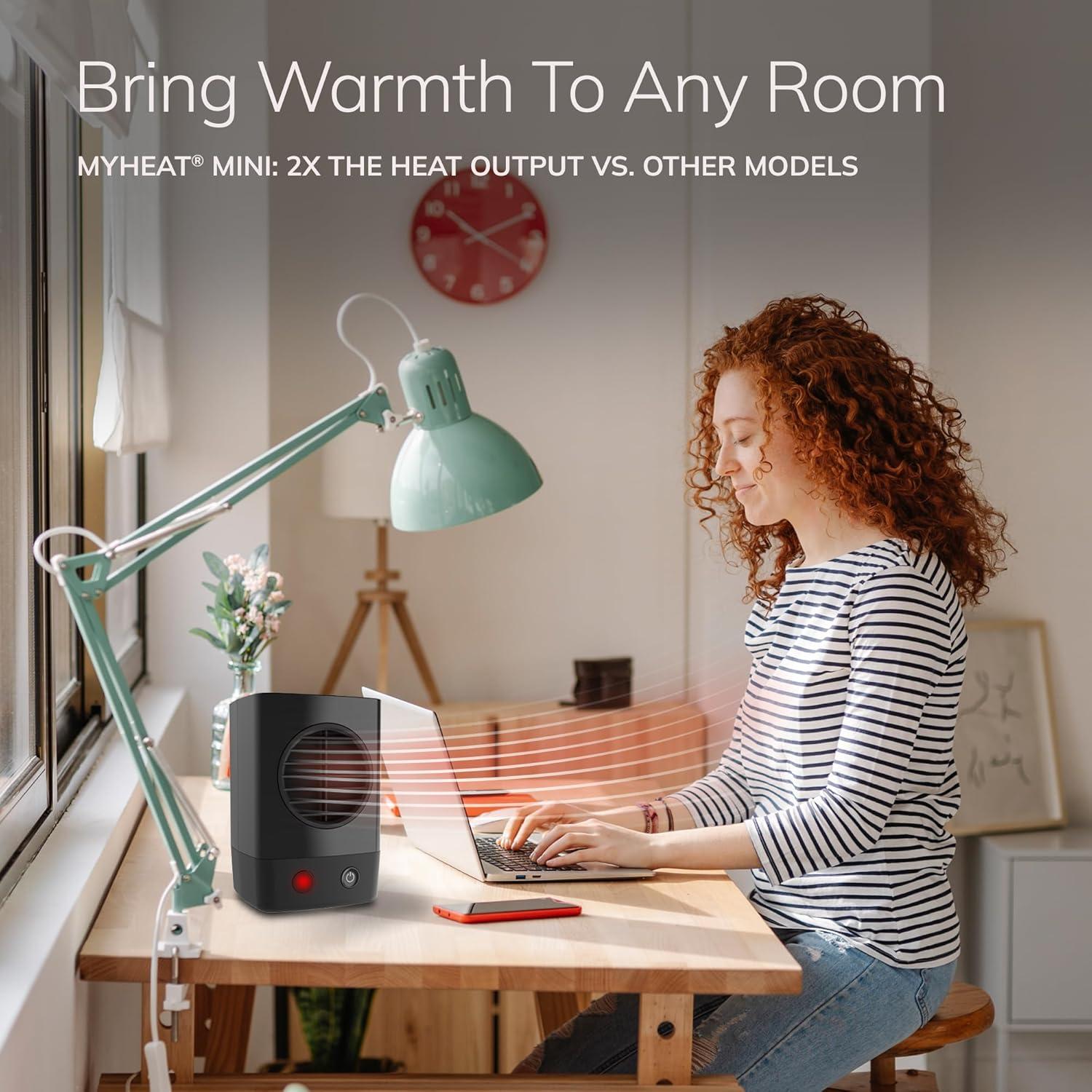 imageLasko MyHeat Mini Personal Ceramic Space Heater for Home Energy Efficient Overheat Protection for Bedrooms Offices 62 Inches 400W Black 200
