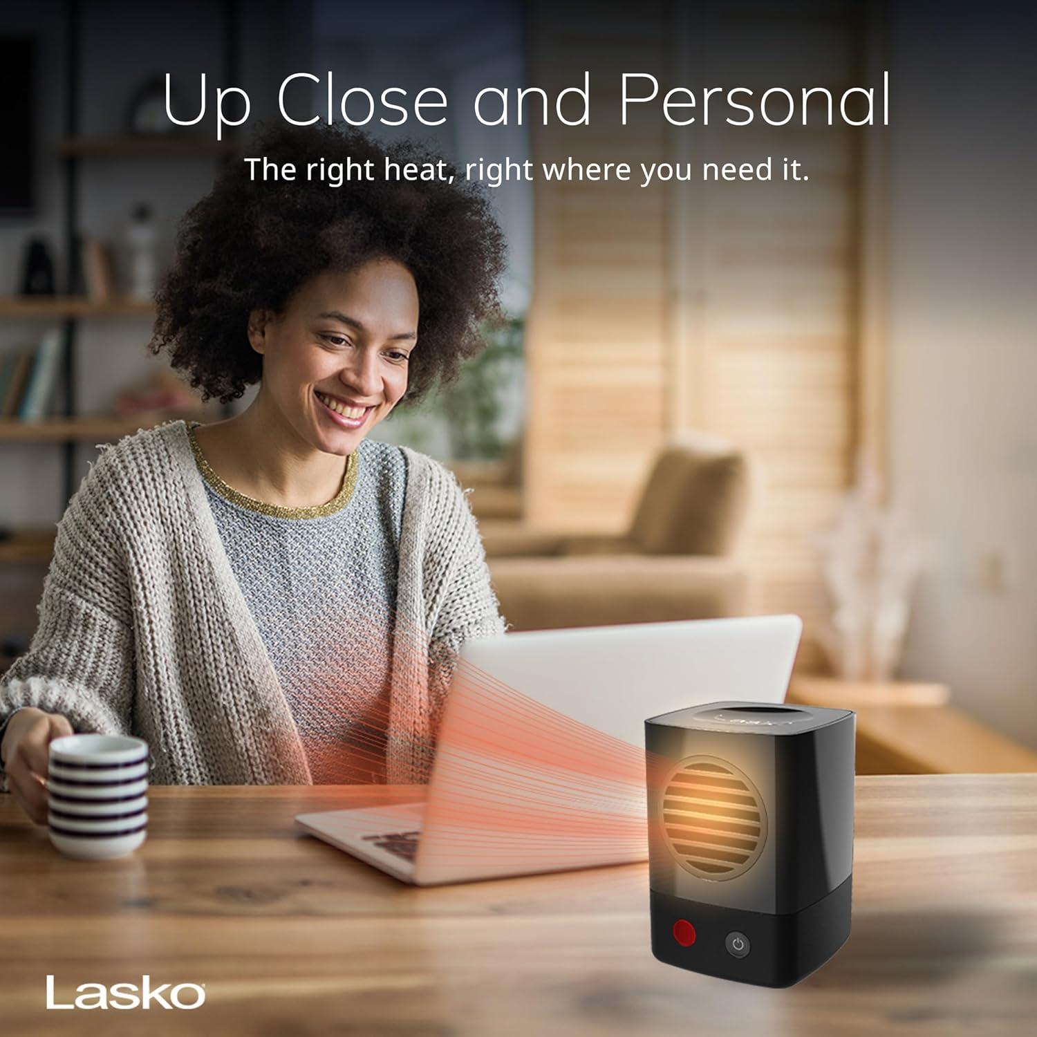 imageLasko MyHeat Mini Personal Ceramic Space Heater for Home Energy Efficient Overheat Protection for Bedrooms Offices 62 Inches 400W Black 200