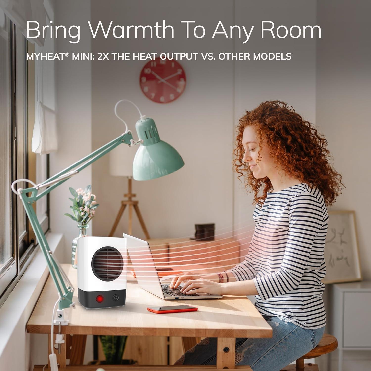 imageLasko MyHeat Mini Personal Ceramic Space Heater for Home Energy Efficient Overheat Protection for Bedrooms Offices 62 Inches 400W White 201