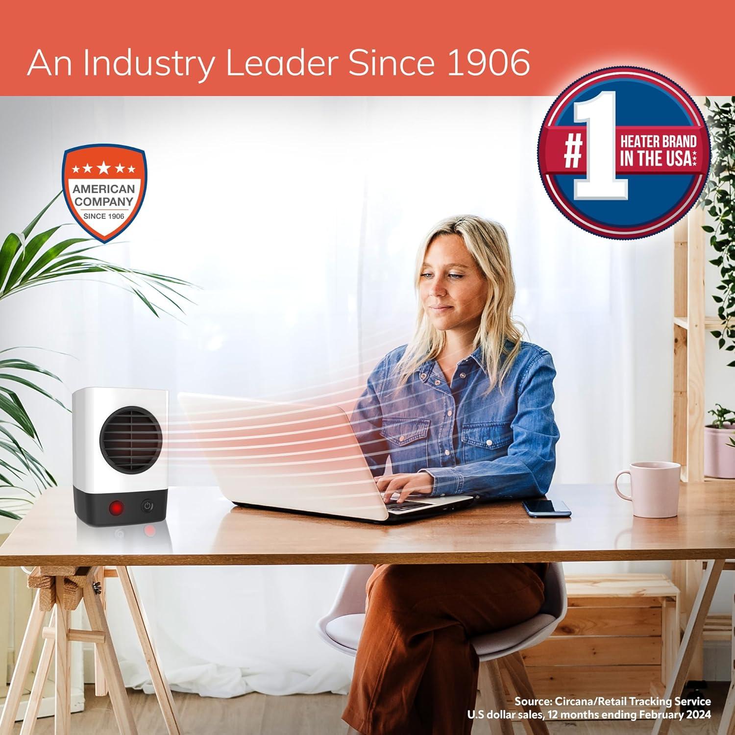 imageLasko MyHeat Mini Personal Ceramic Space Heater for Home Energy Efficient Overheat Protection for Bedrooms Offices 62 Inches 400W White 201