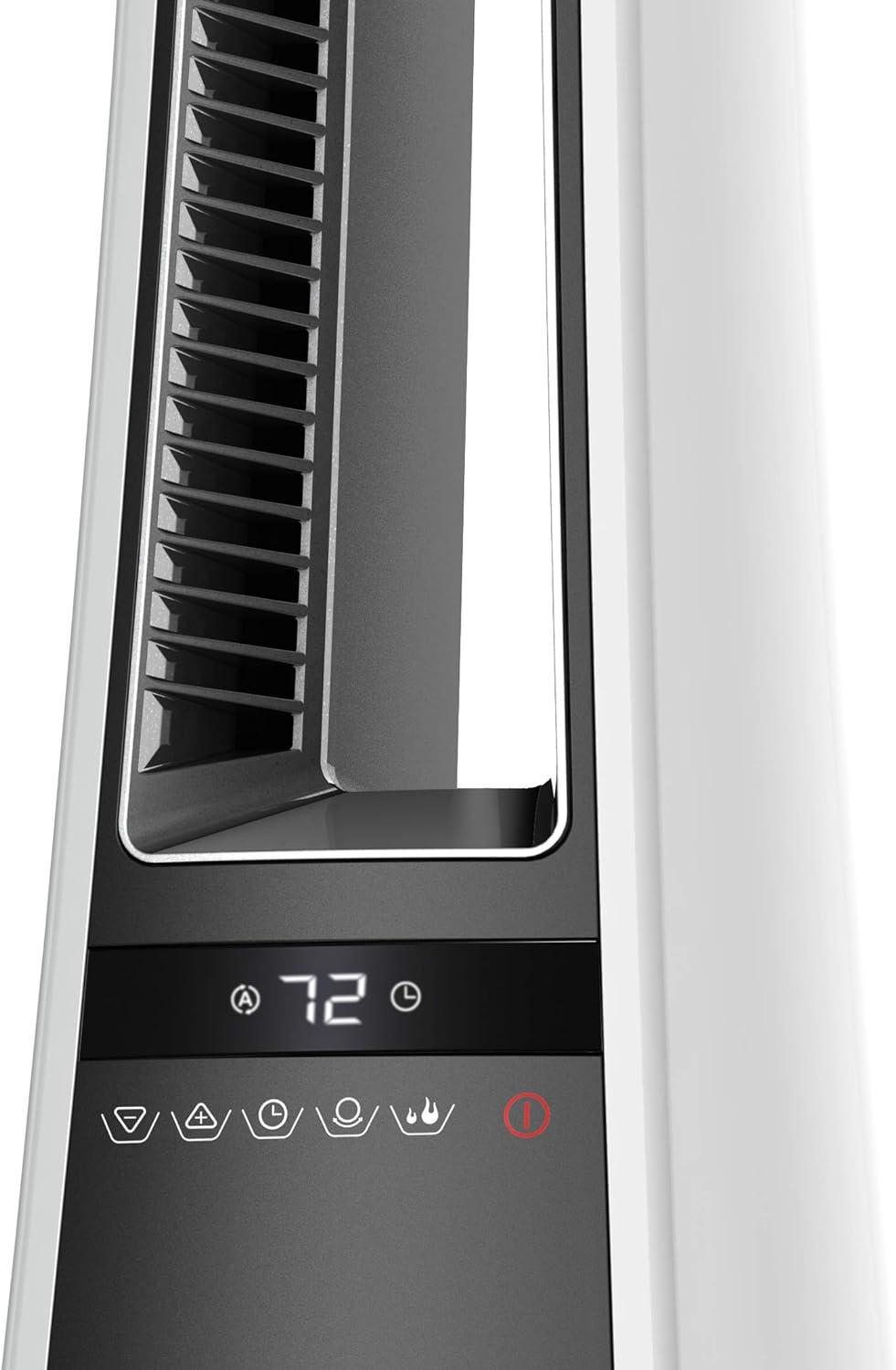 imageLasko Oscillating Bladeless Ceramic Tower Space Heater for Home with Enhanced Safety Adjustable Thermostat Filter Timer and Remote Control 27 Inches Silver 1500W AW300Heater