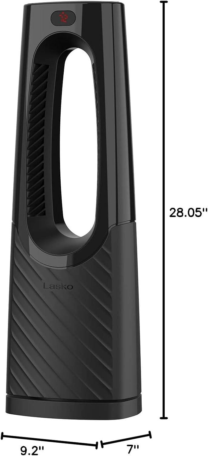 imageLasko Oscillating Bladeless Ceramic Tower Space Heater for Home with Enhanced Safety Adjustable Thermostat Timer and Remote Control 3805 x 919 x 70 Black 1500W CW210