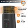 imageLasko 360Degree Oscillating Ceramic Tower Heater for Home with TipOver Safety Adjustable Thermostat Timer Remote and 3 Speeds 24 Inches Black 1500W CT24362