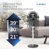 imageLasko Whirlwind Orbital Motion Pedestal Fan with WhisperForce DC Technology 25fts Airflow 25dBA Night Light 24Hr Timer Adjustable Height Remote Control 21quot 39quot Gray APDC215