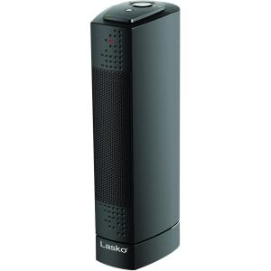imageLasko Oscillating Ceramic Slim Tower Desktop Space Heater for Home with Thermostat and 2 Speeds 14 Inches Black 1500W CT14101