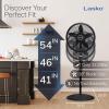 imageLasko Oscillating Cyclone Pedestal Fan Adjustable Height Timer Remote Control 3 Speeds for Bedroom Living Room Home Office 18quot Black 1843