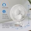 imageLasko Personal Table Fan with Storage Tray 2 Quiet Speeds TiltBack Fan Head for Home Office Bedroom 6quot White 2002W6 inch