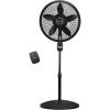 imageLasko Oscillating Cyclone Pedestal Fan Adjustable Height Timer Remote Control 3 Speeds for Bedroom Living Room Home Office 18quot Black 1843