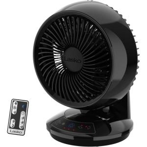 imageLasko Air Circulator Fan Whirlwind Orbital Motion Table Fan 3 Speeds Timer Dark Mode Remote Control Small Room Fan Black A12558