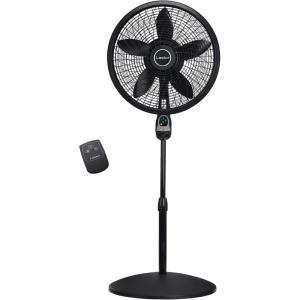 imageLasko Oscillating Cyclone Pedestal Fan Adjustable Height Timer Remote Control 3 Speeds for Bedroom Living Room Home Office 18quot Black 1843
