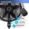 imageLasko Oscillating Pedestal Fan Remote 3 Speeds 18quot Black 1843 ampamp Quiet Oscillating Tower Fan Remote 3Speed 42 Silver T42951