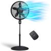 imageLasko Oscillating Pedestal Fan Remote 3 Speeds 18quot Black 1843 ampamp Quiet Oscillating Tower Fan Remote 3Speed 42 Silver T42951