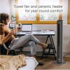 imageLasko Oscillating Tower Fan Space Heater Combo with Remote 48quot Tower Fan Adjustable Thermostat Timer Night Mode 3 Heats 4 Fan Speeds