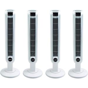 imageLasko 36quot 3 Speed Programmable Oscillation Tower Fan wRemote White 4 Pack