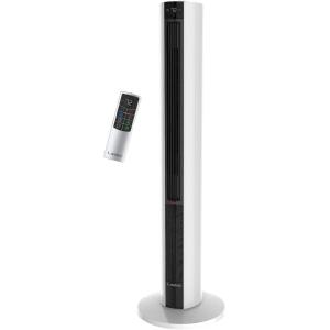 imageLasko 1500W Oscillating All Season Tower Fan and Space Heater w4 Quiet Fan Speeds 3 Heat Settings Autooff Timer ampamp Remote for Home ampamp Office BlackBlack White