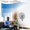 imageLasko EcoQuiet Oscillating Pedestal Fan with Whisper Quiet DC Motor 12 Speeds 8 Hour Timer Adjustable Height Remote Control White S18705 LargeWhite