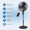 imageLasko S16612 Oscillating 16 Adjustable Pedestal Stand Fan with Timer Thermostat and Remote for Indoor Bedroom Living Room 16 Inch Black 16612 ampamp Household Tower Fan 42quot Silver T42951