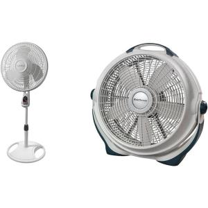 image:imageLasko 16Inch 3Speed Oscillating Pedestal Fan with Remote Control amp 20Inch 3Speed Pivoting Wind Machine Air Circulator Floor Fan Bundle White