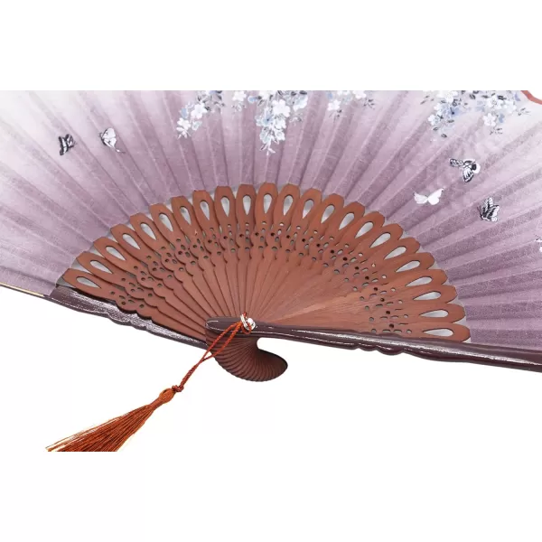 Amajiji 827quot Beautiful handcrafted Chinese Japanese hand held folding fan with firstclass bamboo spins and high quality traditonal silk fabrics HBSY 005