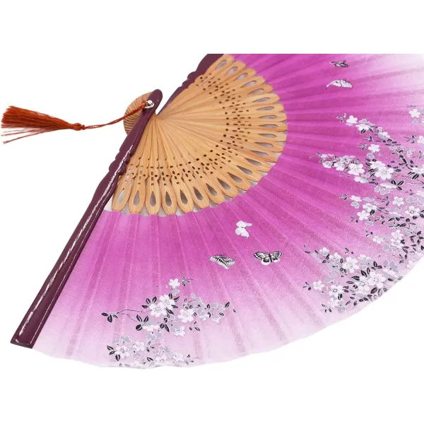 Amajiji 827quot Beautiful handcrafted Chinese Japanese hand held folding fan with firstclass bamboo spins and high quality traditonal silk fabrics HBSY 001
