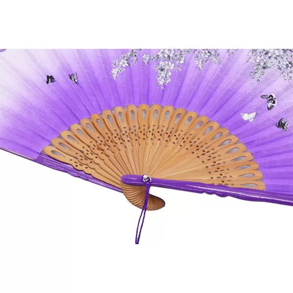 Amajiji 827quot Beautiful handcrafted Chinese Japanese hand held folding fan with firstclass bamboo spins and high quality traditonal silk fabrics HBSY 003