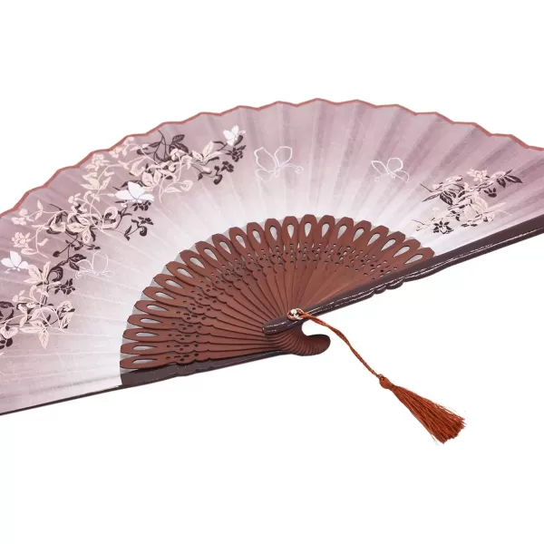Amajiji 827quot Beautiful handcrafted Chinese Japanese hand held folding fan with firstclass bamboo spins and high quality traditonal silk fabrics HBSY 009