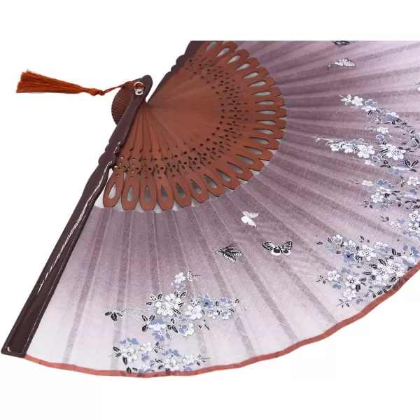 Amajiji 827quot Beautiful handcrafted Chinese Japanese hand held folding fan with firstclass bamboo spins and high quality traditonal silk fabrics HBSY 005