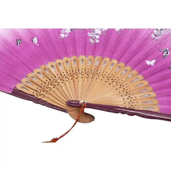 Amajiji 827quot Beautiful handcrafted Chinese Japanese hand held folding fan with firstclass bamboo spins and high quality traditonal silk fabrics HBSY 001