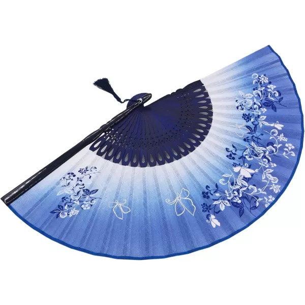Amajiji 827quot Beautiful handcrafted Chinese Japanese hand held folding fan with firstclass bamboo spins and high quality traditonal silk fabrics HBSY 002