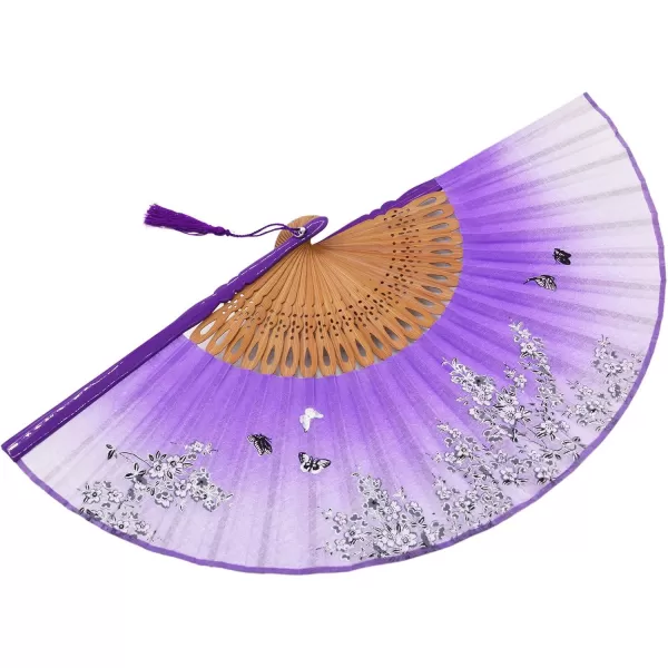 Amajiji 827quot Beautiful handcrafted Chinese Japanese hand held folding fan with firstclass bamboo spins and high quality traditonal silk fabrics HBSY 003