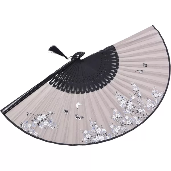 Amajiji 827quot Beautiful handcrafted Chinese Japanese hand held folding fan with firstclass bamboo spins and high quality traditonal silk fabrics HBSY 006