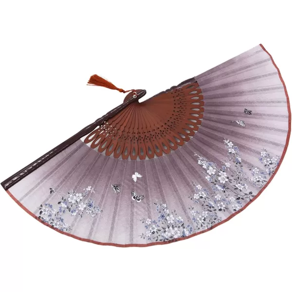 Amajiji 827quot Beautiful handcrafted Chinese Japanese hand held folding fan with firstclass bamboo spins and high quality traditonal silk fabrics HBSY 005