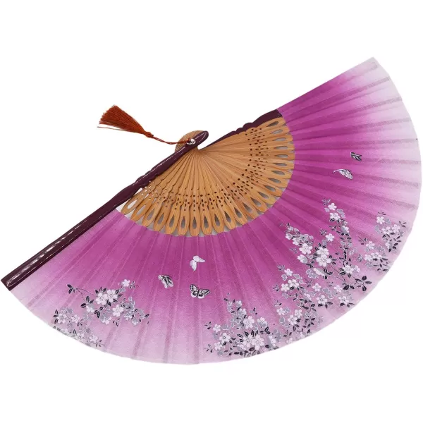 Amajiji 827quot Beautiful handcrafted Chinese Japanese hand held folding fan with firstclass bamboo spins and high quality traditonal silk fabrics HBSY 001