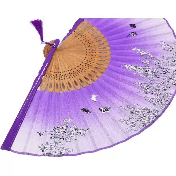 Amajiji 827quot Beautiful handcrafted Chinese Japanese hand held folding fan with firstclass bamboo spins and high quality traditonal silk fabrics HBSY 003