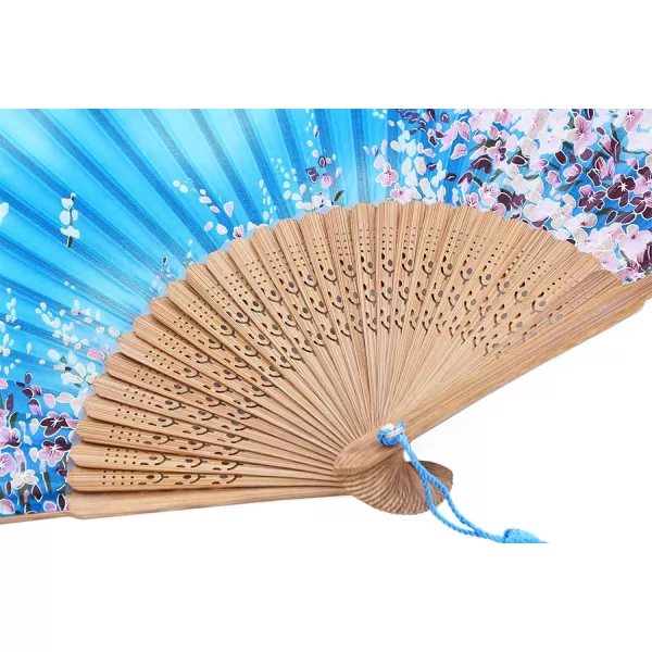 Amajiji 827quot Women Folding Fan Hand FanChineaseJapanese Vintage Retro Style For Women Ladys Girls AM02