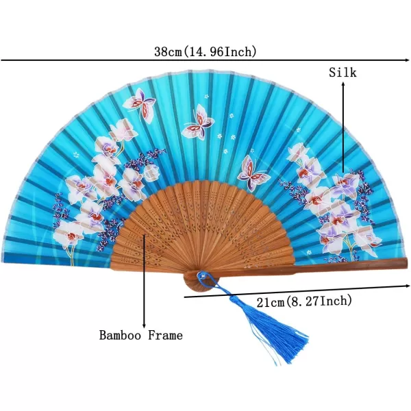 Amajiji 827quot Women Folding Fan Hand FanChineaseJapanese Vintage Retro Style HQJ18Hqj20